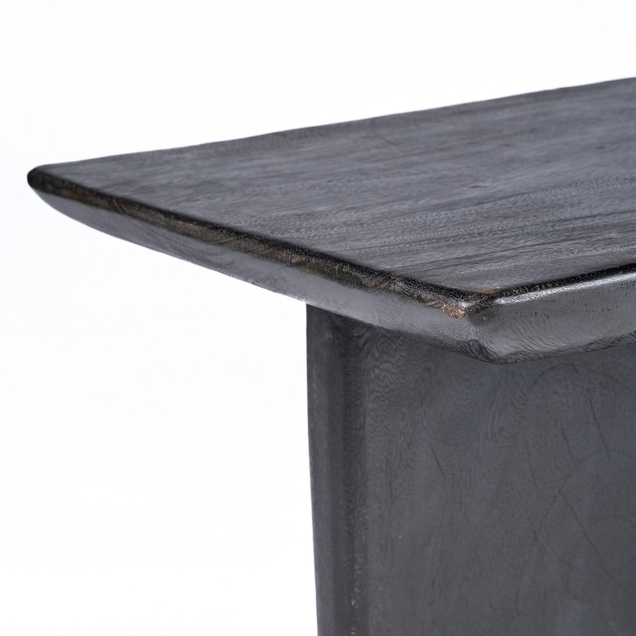 Black wooden cofee table on a white background