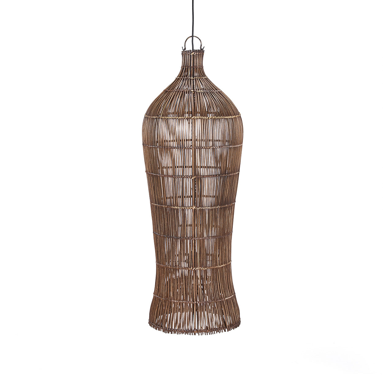 The Oasis Tower Pendant - Dark Walnut - XL on a white background