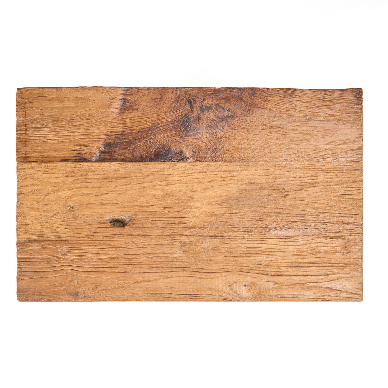 Wooden top of stool on a white background