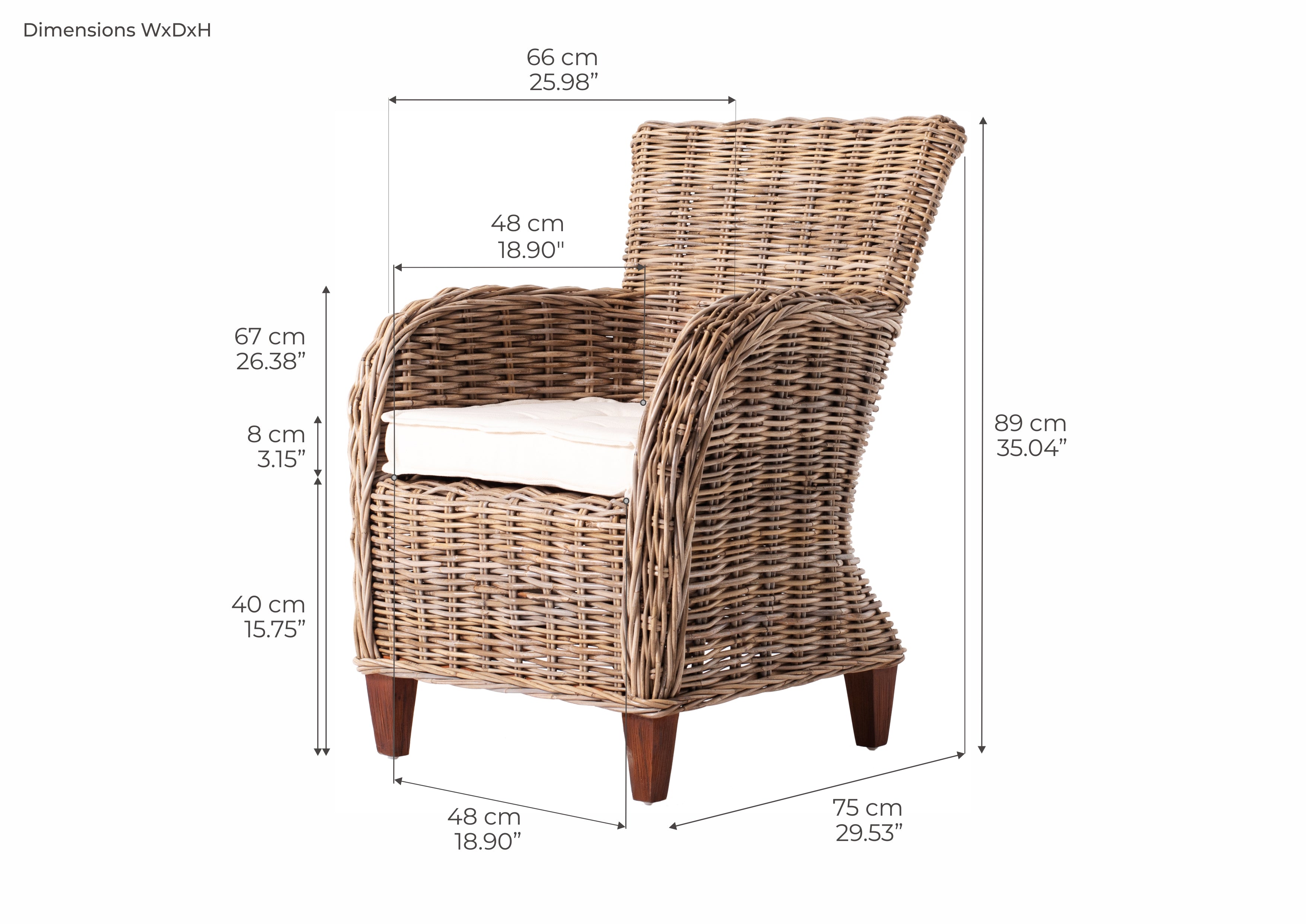 BARONESS Chair Dimensions