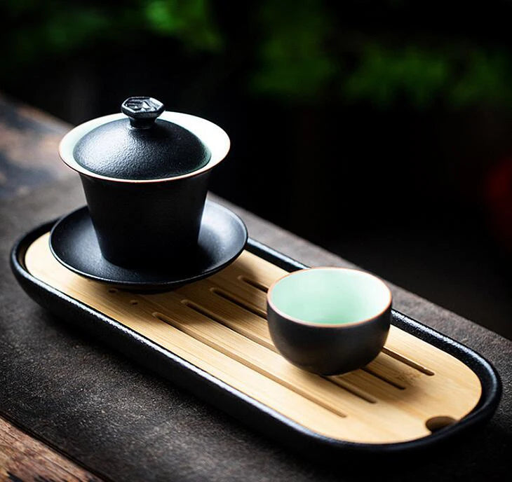 Einfaches Bambusholz-Tee-Tablett