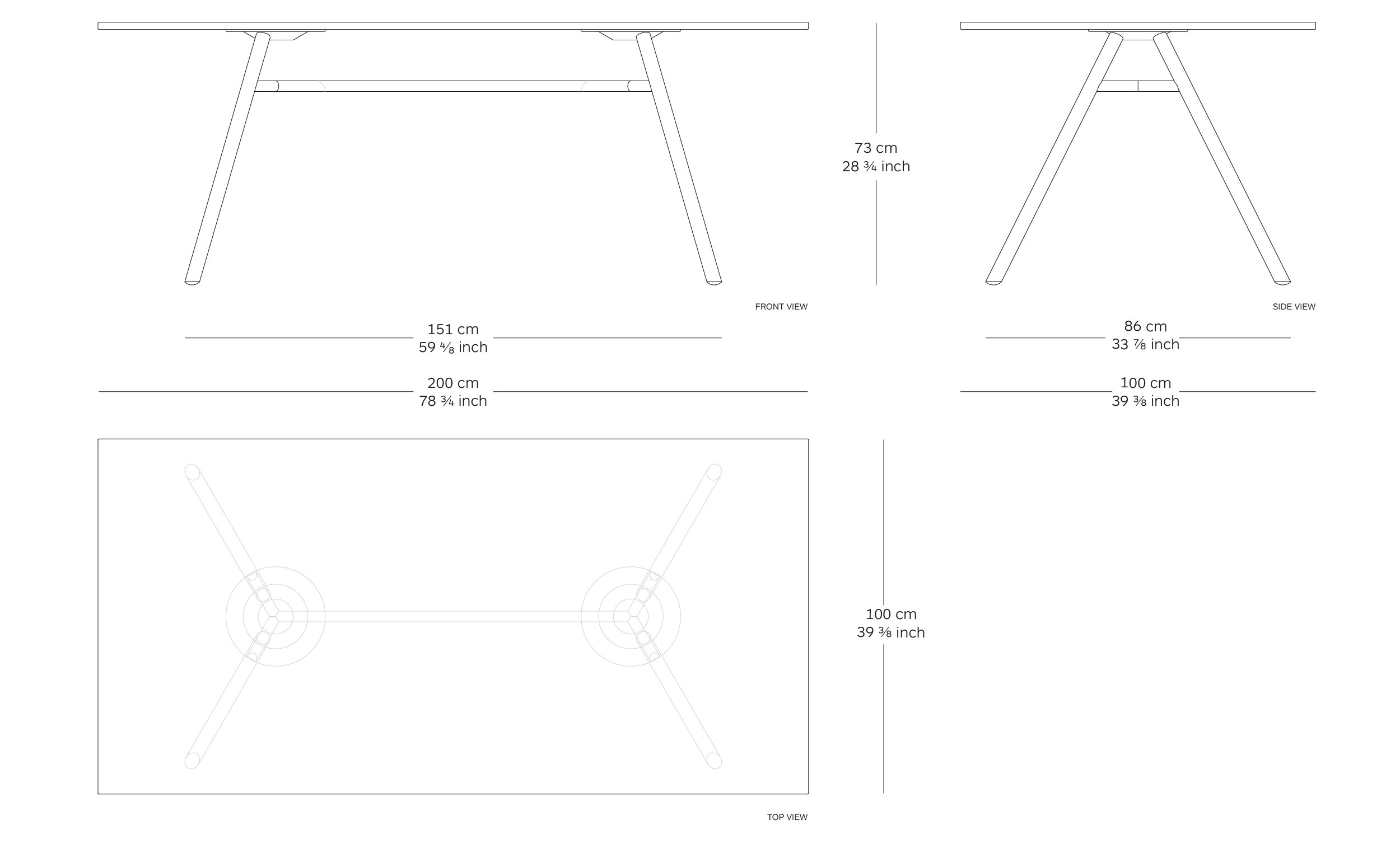 Rectangle MART table dimensions