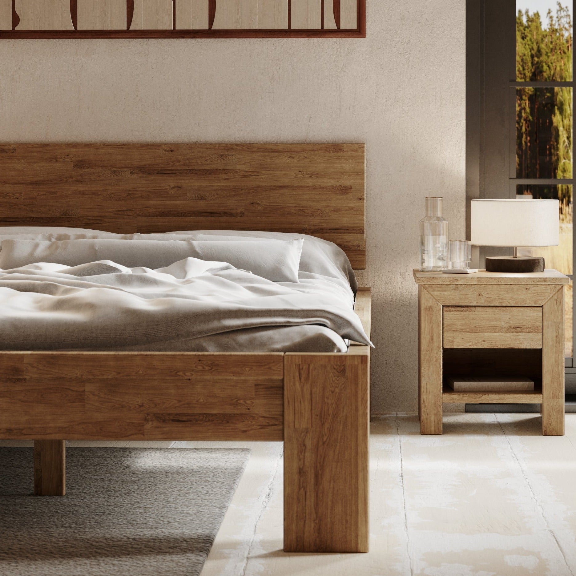 VERONA Bedside Table Rustical Oak Interior