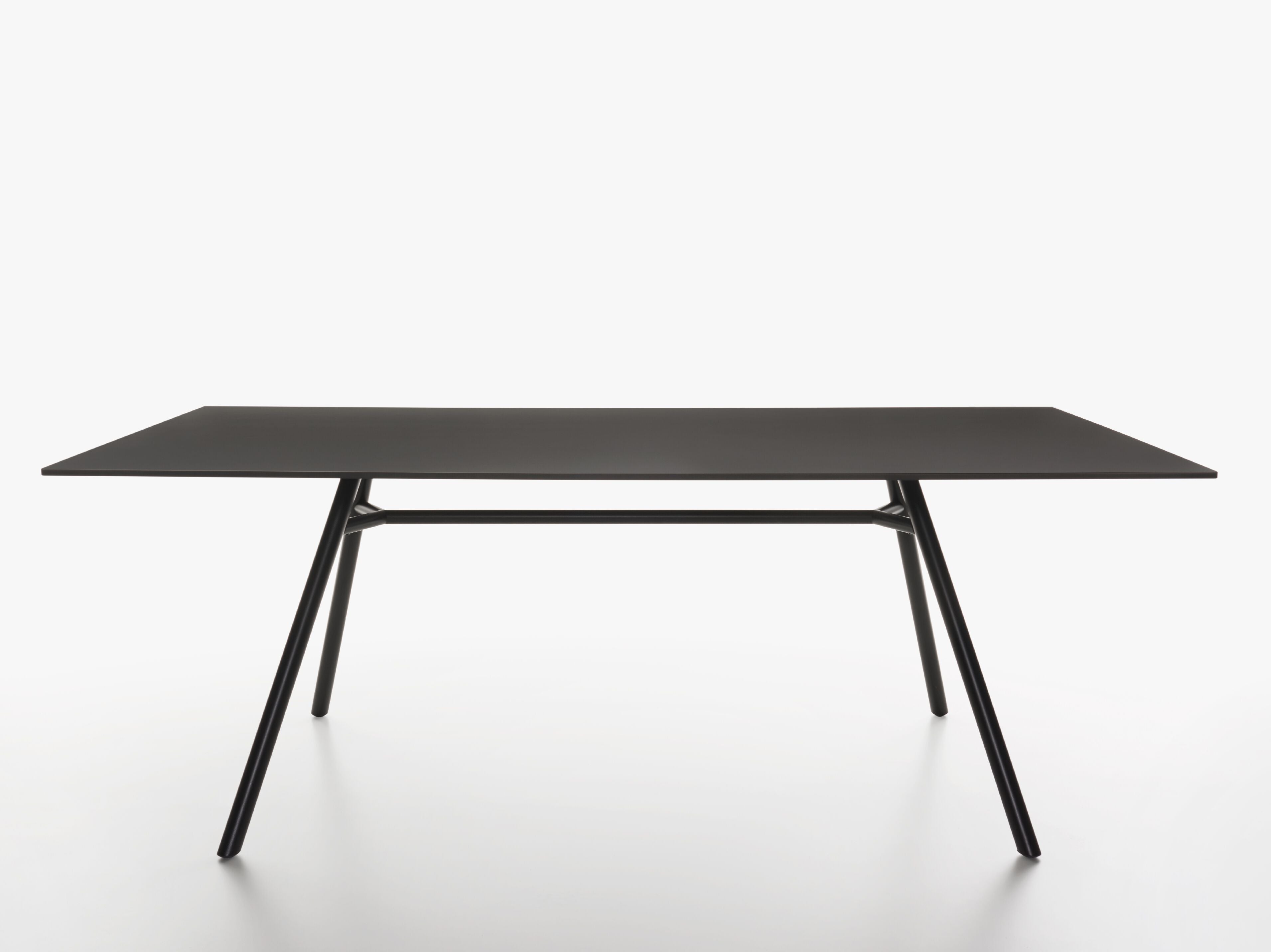 Rectangle MART table with black FunderMAX table top and black powder coated legs 