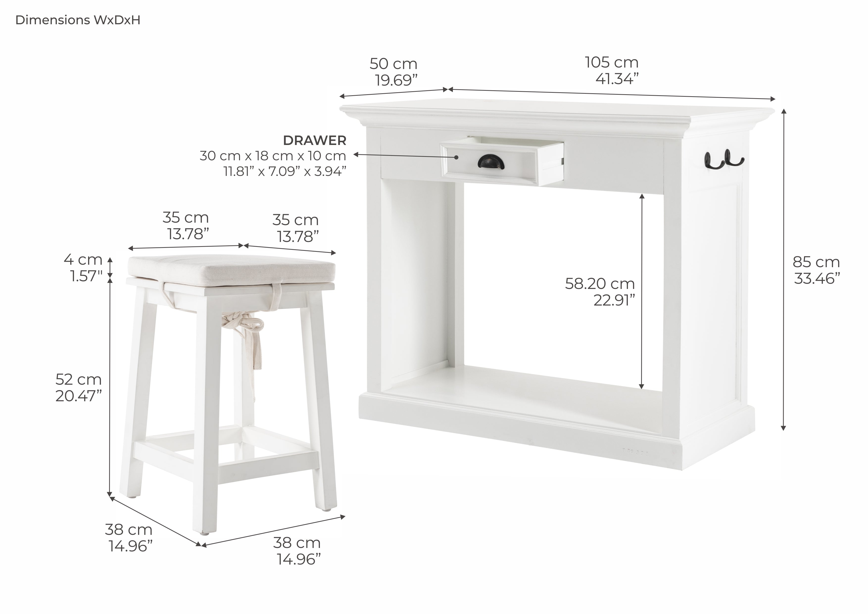 HALIFAX Kitchen Table Set Dimensions