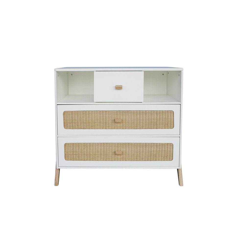 MARELIA Chest of Drawer Rattan White