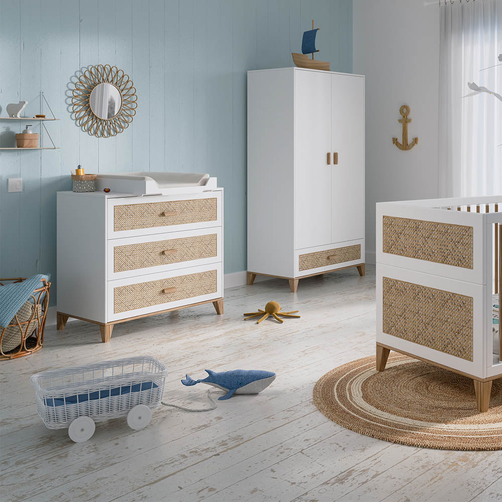 NAMI Rattan Chest of Drawers White Interior