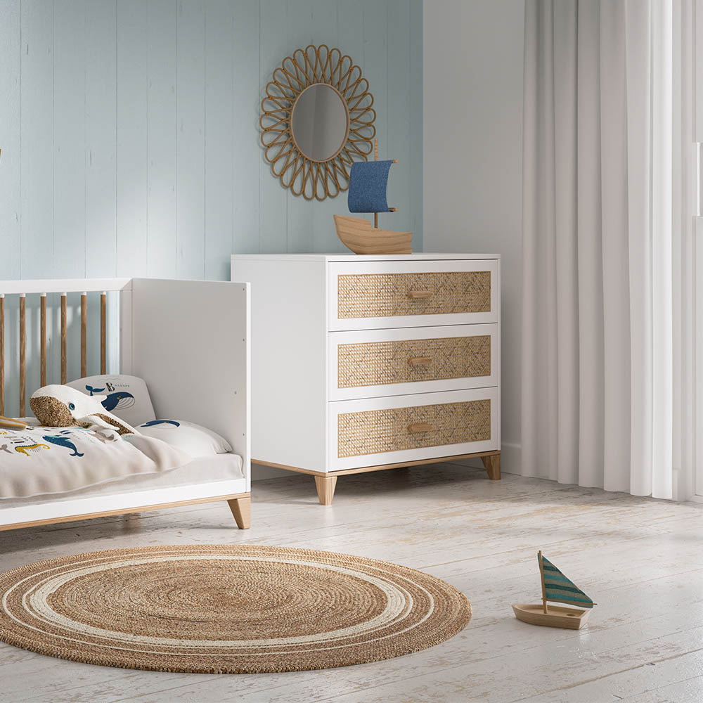 NAMI Rattan Chest of Drawers White Interior