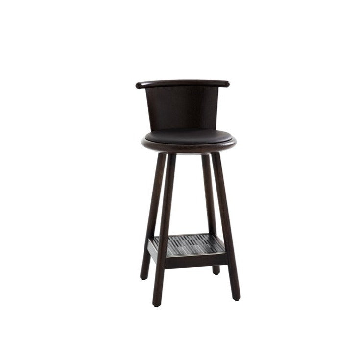 MILO Stool with Backrest  black frame and seat