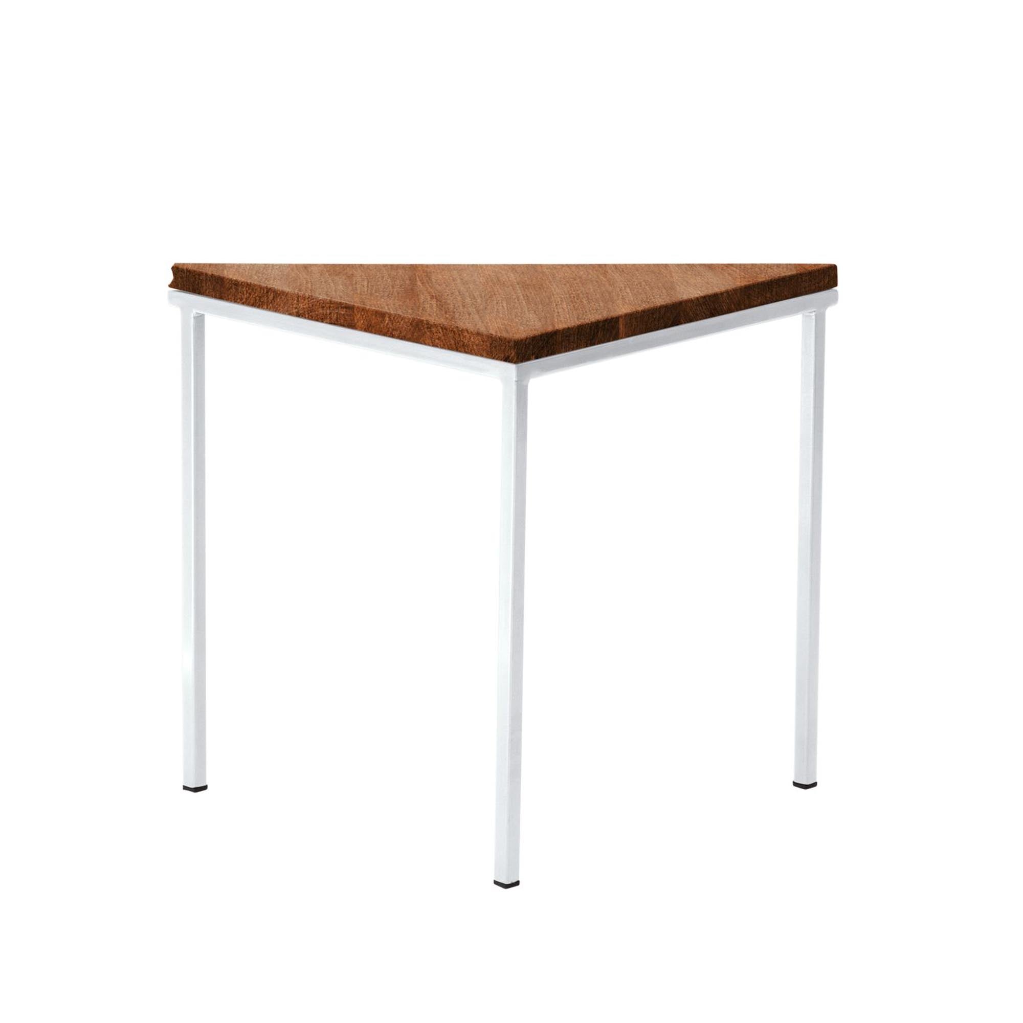 Tripod Table, Beech Wood, Walnut Colour white frame, side view
