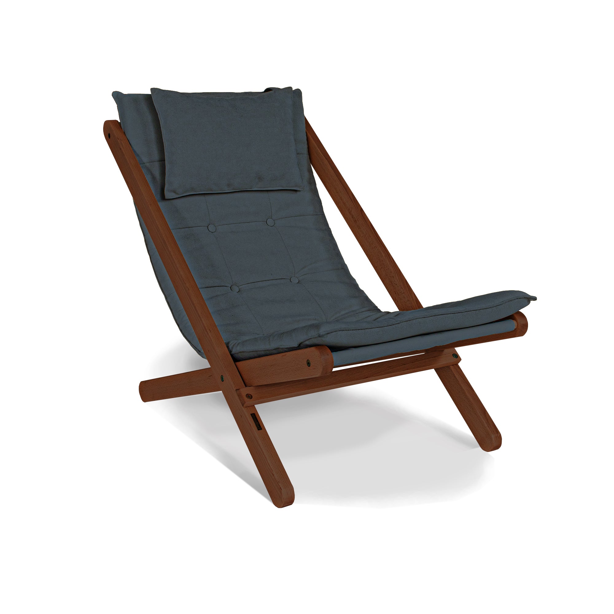 ALLEGRO Deckchair -walnut frame-graphite fabric