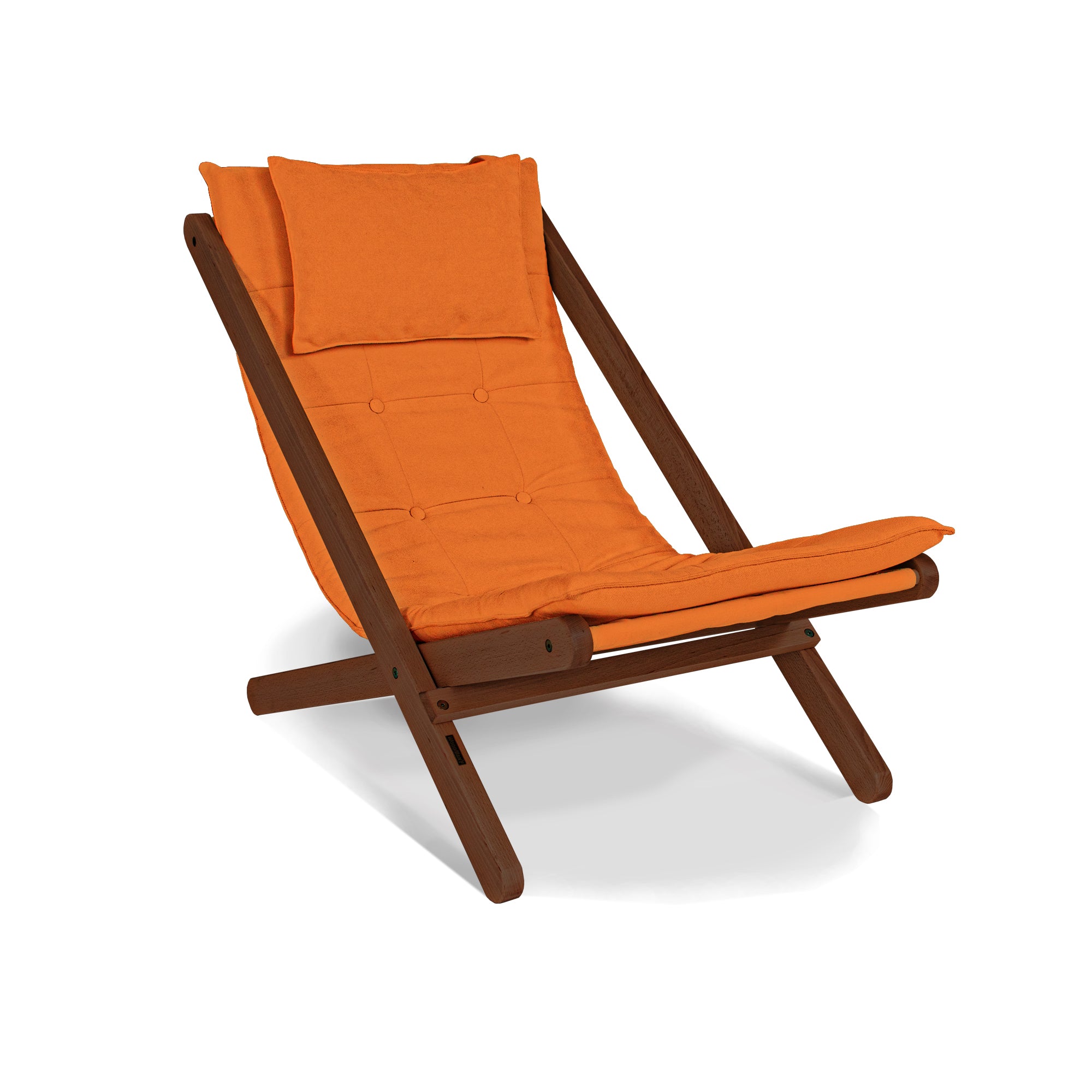 ALLEGRO Deckchair -walnut frame-orange fabric