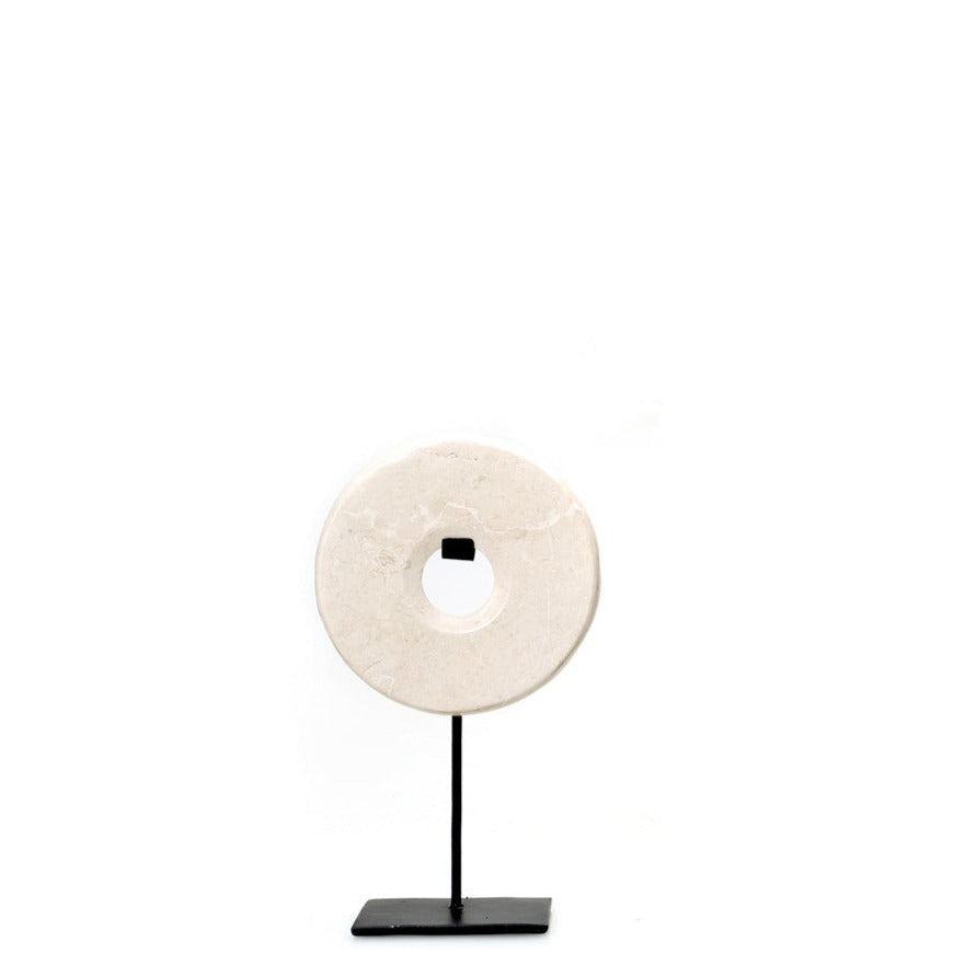 THE MARBLE DISC On Stand-White-Small front view