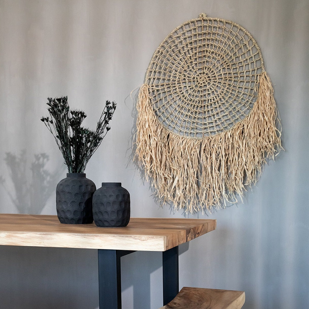 THE RAFFIA Dreamcatcher-Natural front interior view