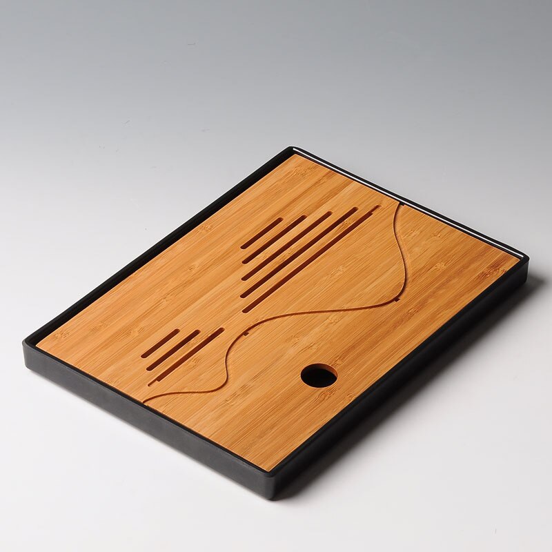 Chinese Kung Fu Bamboo Tea Tray Set small black square