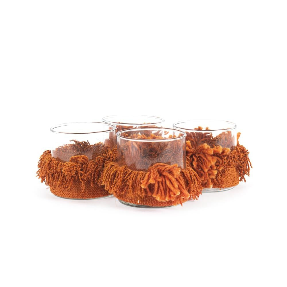 THE OH MY GEE Candle Holder Set of 4 rust small size