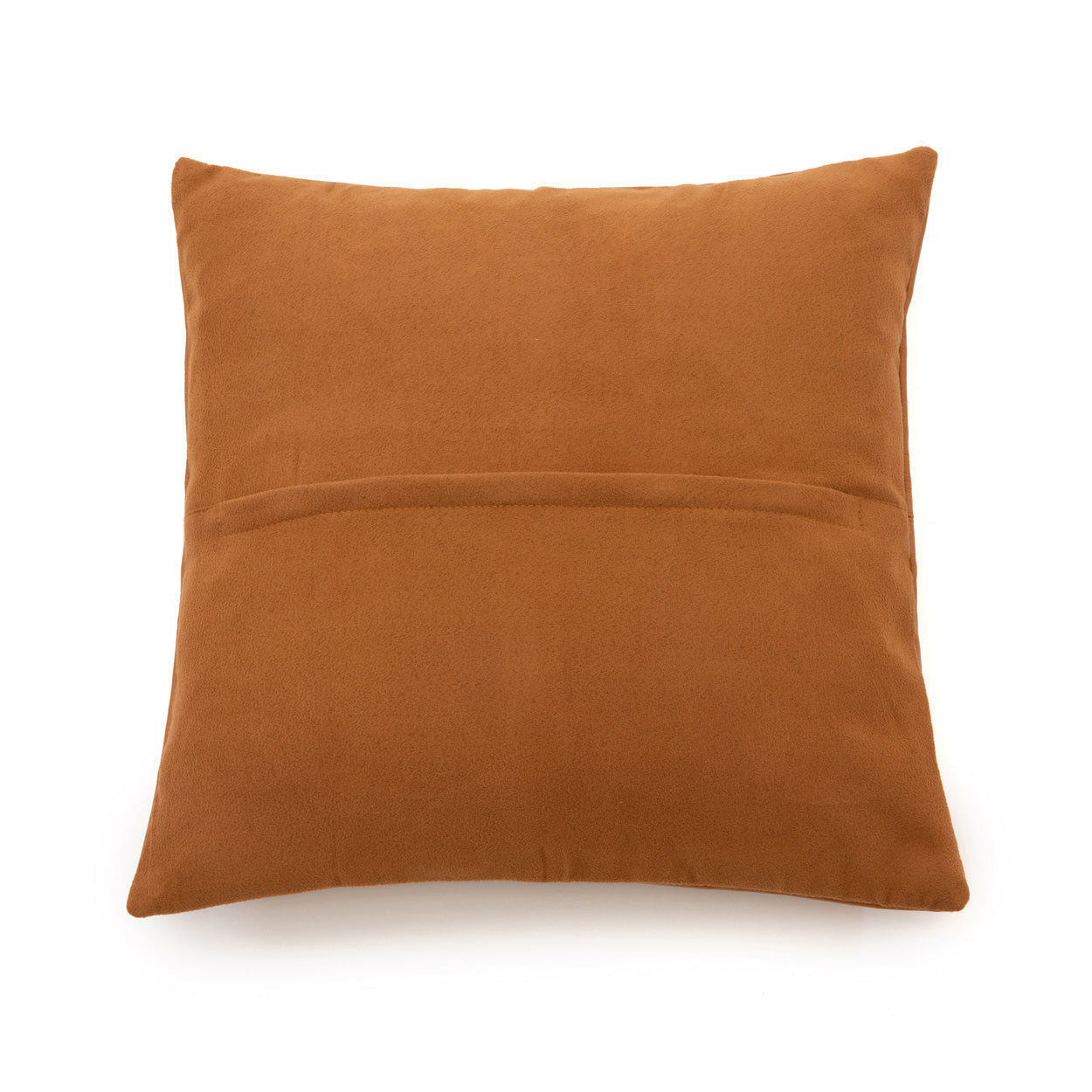 THE FOUR PANEL Leather Cushion Cover Camel 40x40 cm front view
