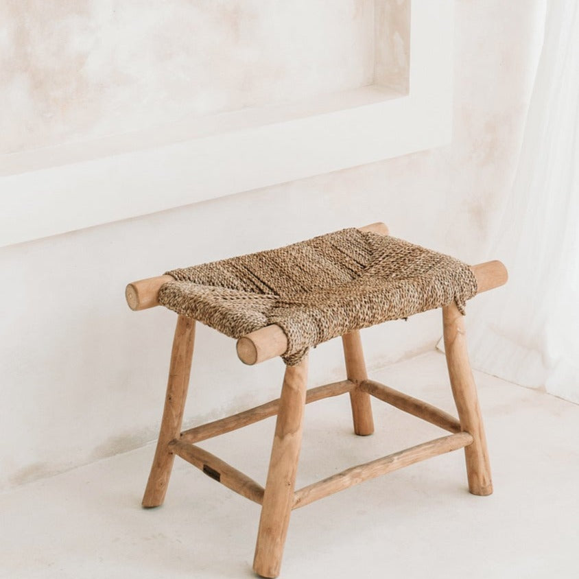 THE PORTO Seagrass Stool top view