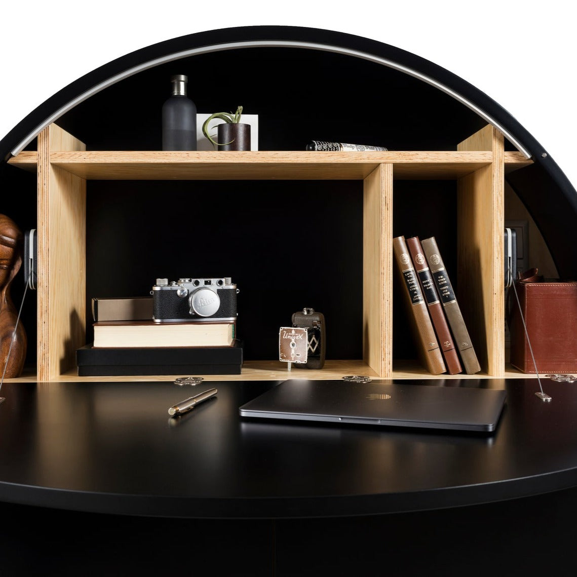 PILL Multifunctional Cabinet-black with black opened shelf