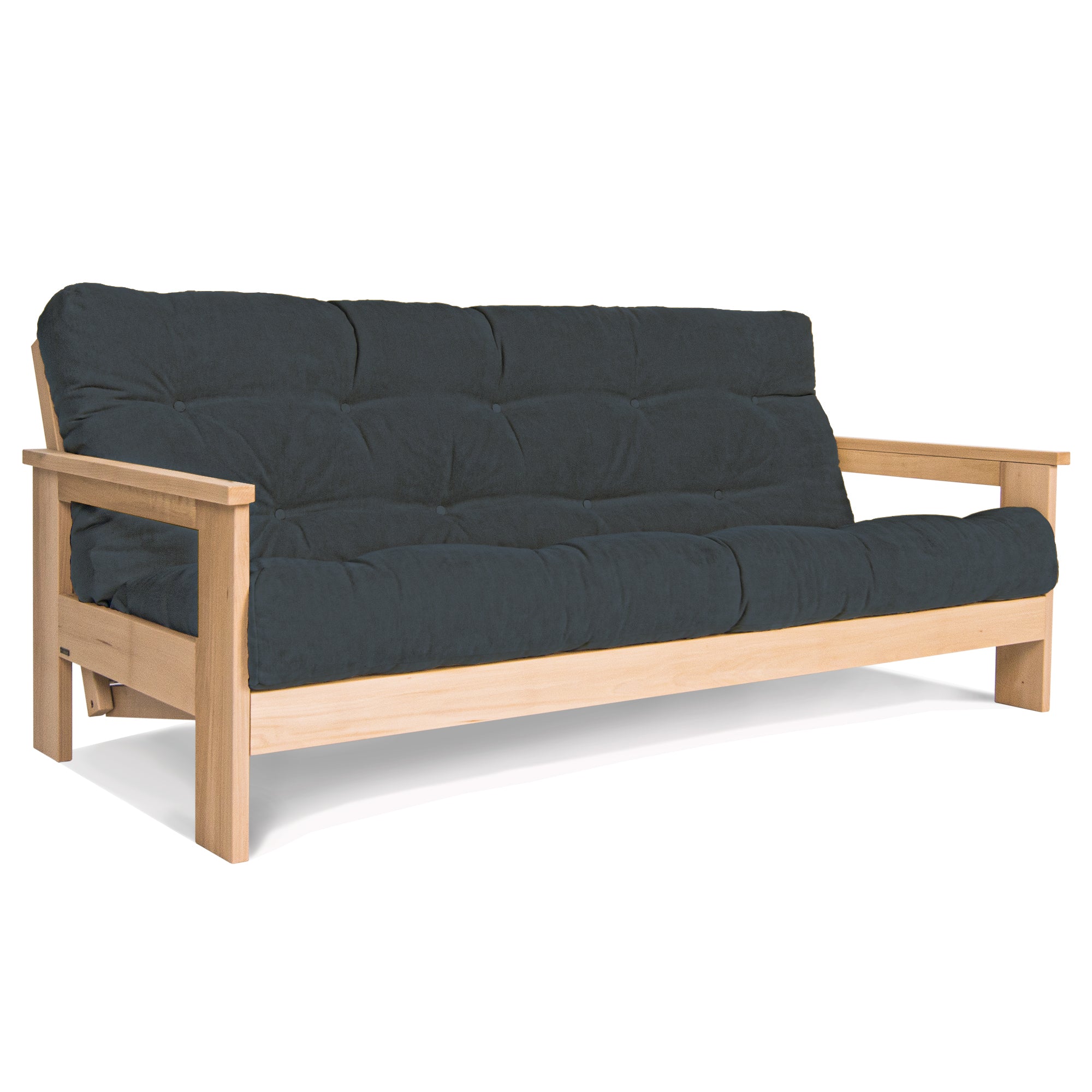 MEXICO Folding Sofa Bed-Beech Wood Frame-Natural Colour--graphite fabric
