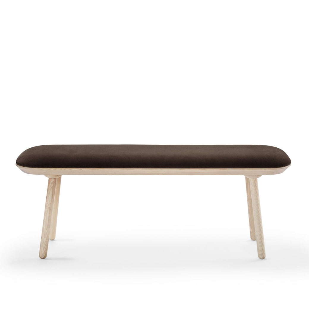 NAЇVE Bench-natural ash-brown upholstery-large size