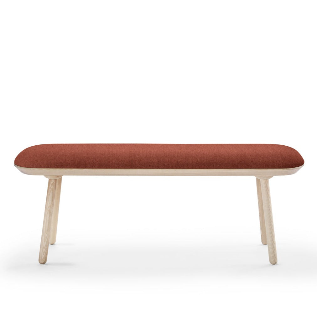 NAЇVE Bench-natural ash-cognac upholstery-large size