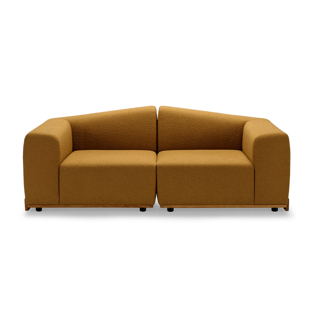 SALER Modular Sofa-2 seaters-mustard-front view