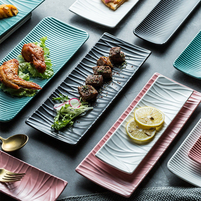 Beliebte Nordic Ceramic Rechteckige Sushi Langer Teller