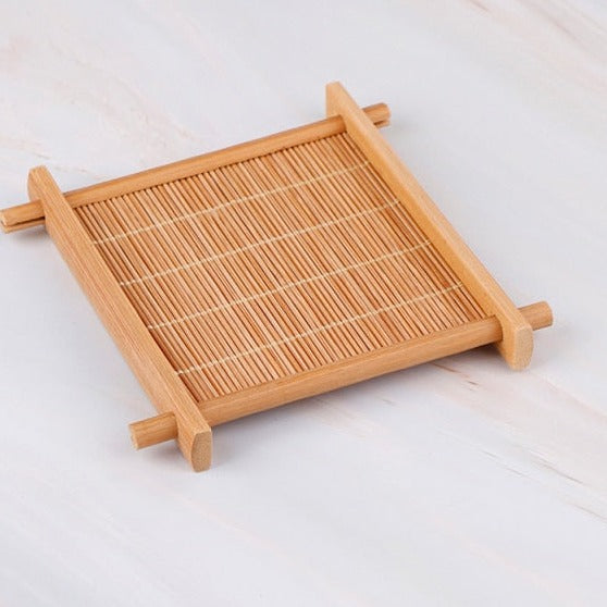 Wärmeisolierendes Teetablett aus Bambus