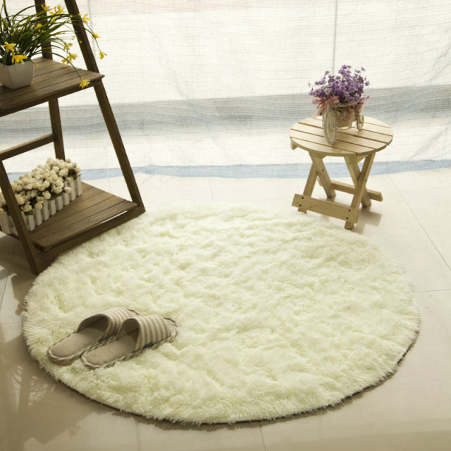 Flauschige runde Teppiche für Wohnzimmer