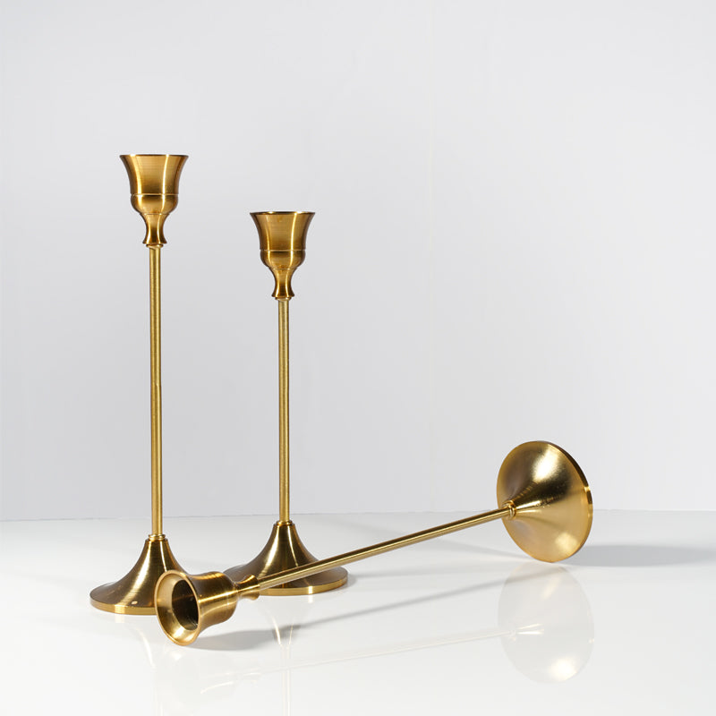 Retro-Kerzenhalter aus Bronze, 3er-Set