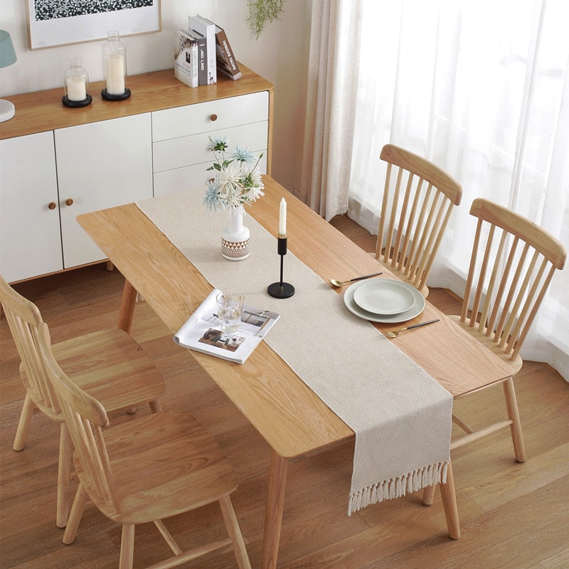 Nordic Style Leinen Tischläufer Handmade