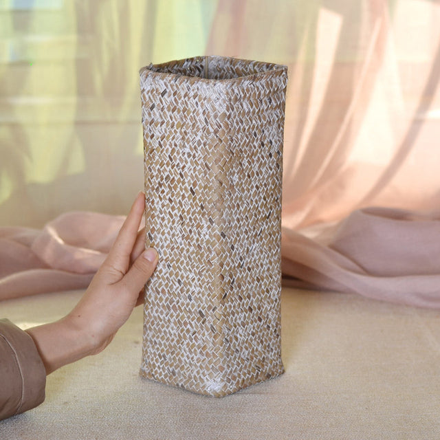 Bambus gewebt Hand stricken Blume Vase