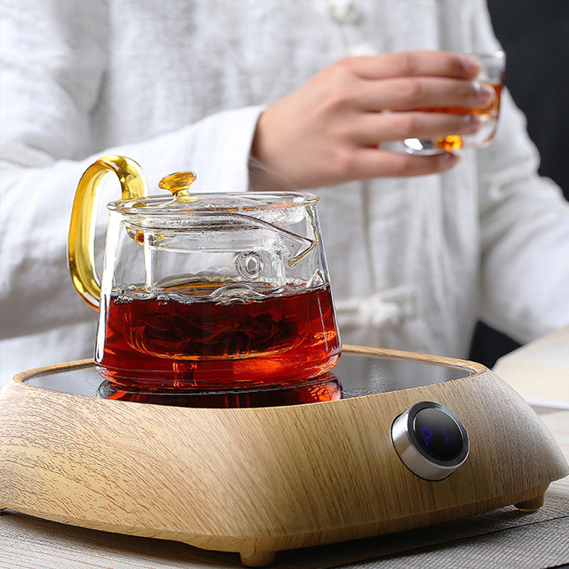 Hitzebeständige Teekanne aus transparentem Glas im japanischen Stil