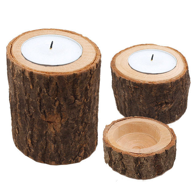 Runder Kerzenhalter aus Holz