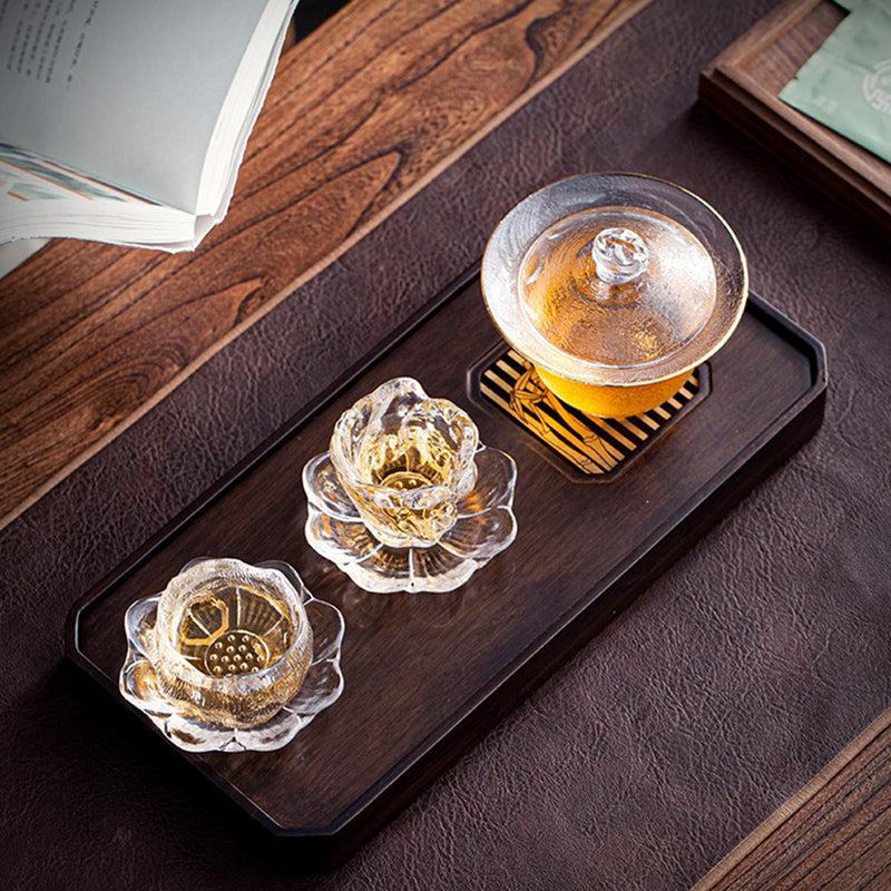 Handgefertigte Teetasse aus verdicktem Glas im japanischen Stil