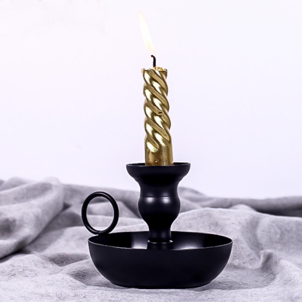 Eisen Vintage schwarz Kerzenhalter