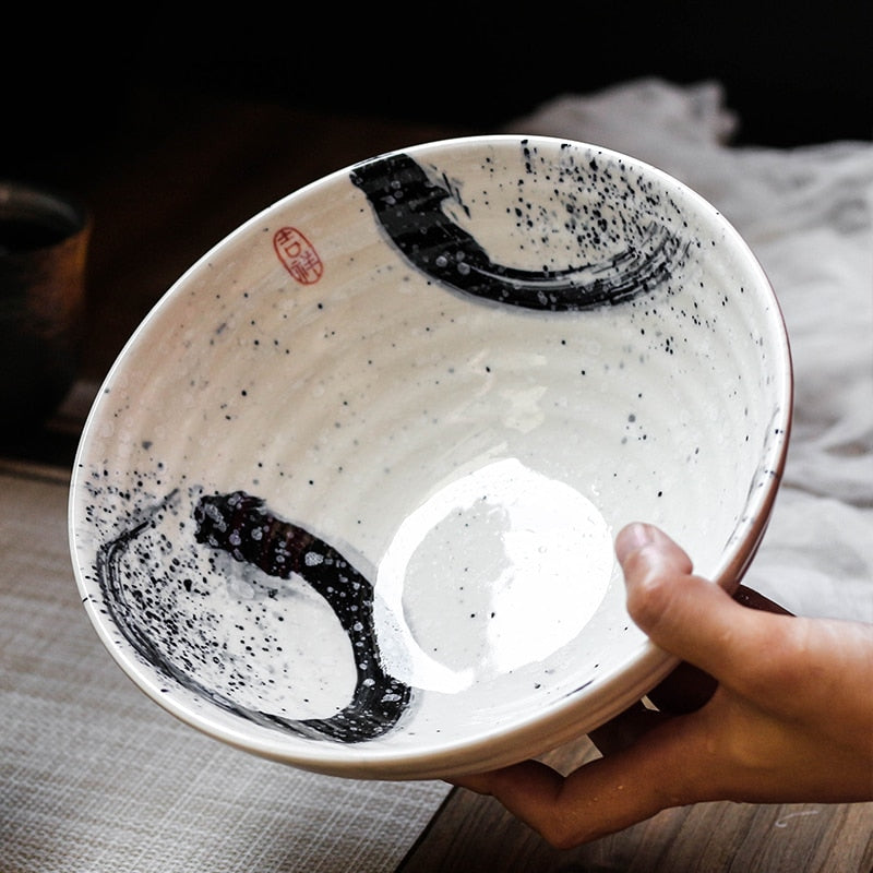 Designte Keramik Suppenschüssel im japanischen Stil