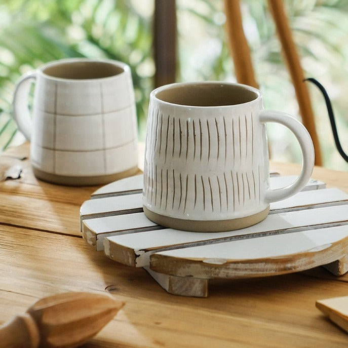 Handbemalte Kaffeetasse aus nordischer Keramik