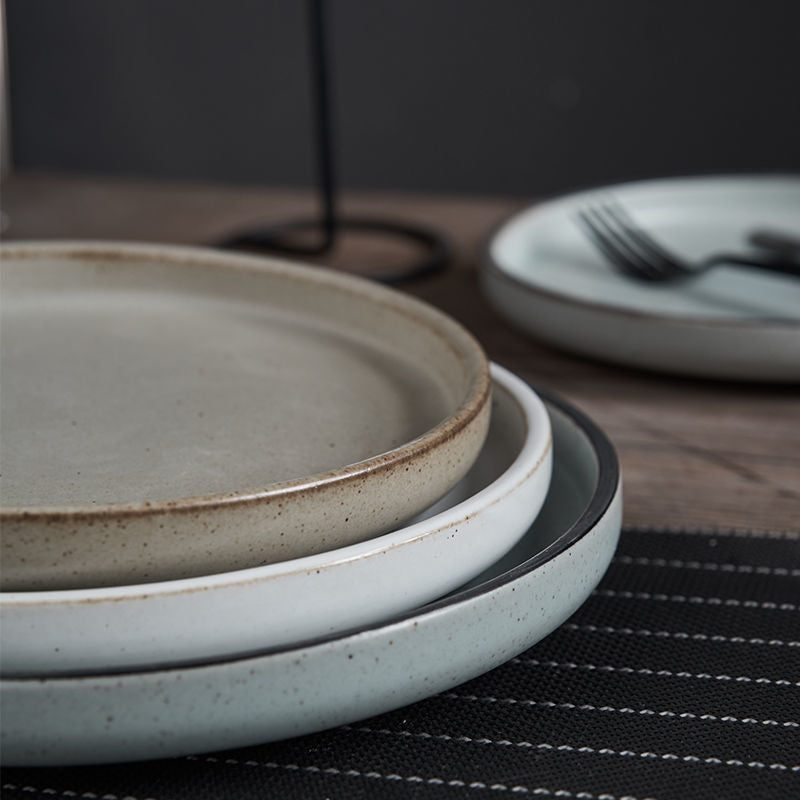 Japanische Einfachheit Retro grobe Keramikplatte