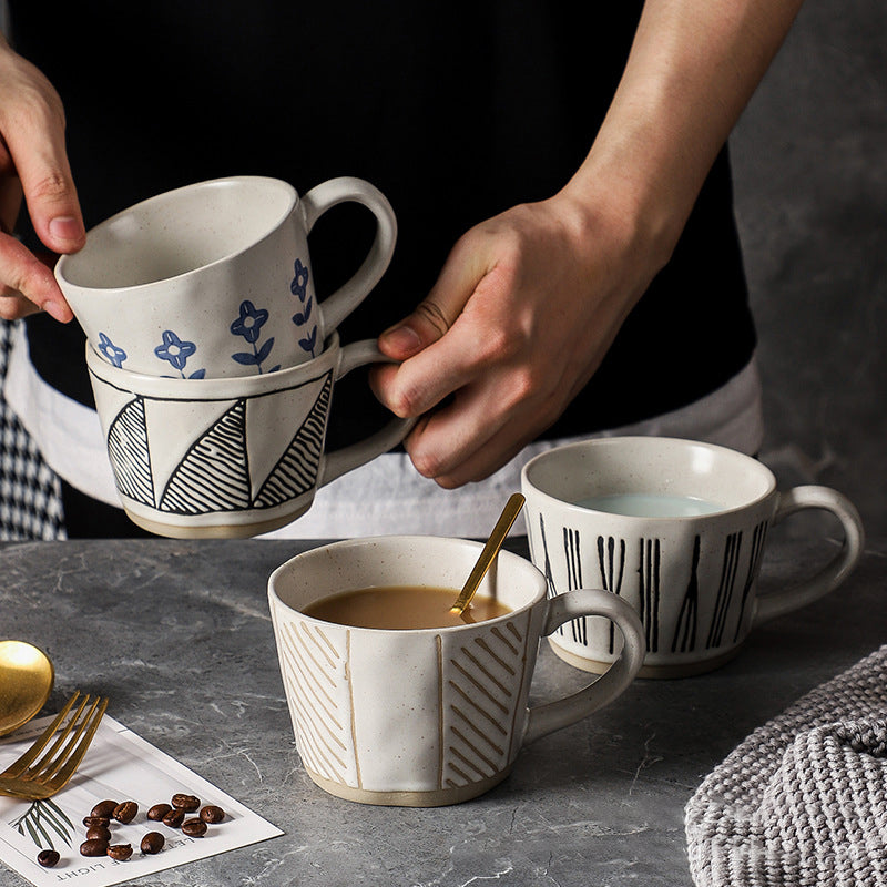 Kreative handbemalte Kaffeetassen aus Keramik